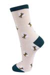 Women's Bamboo Socks - Cream, Bee