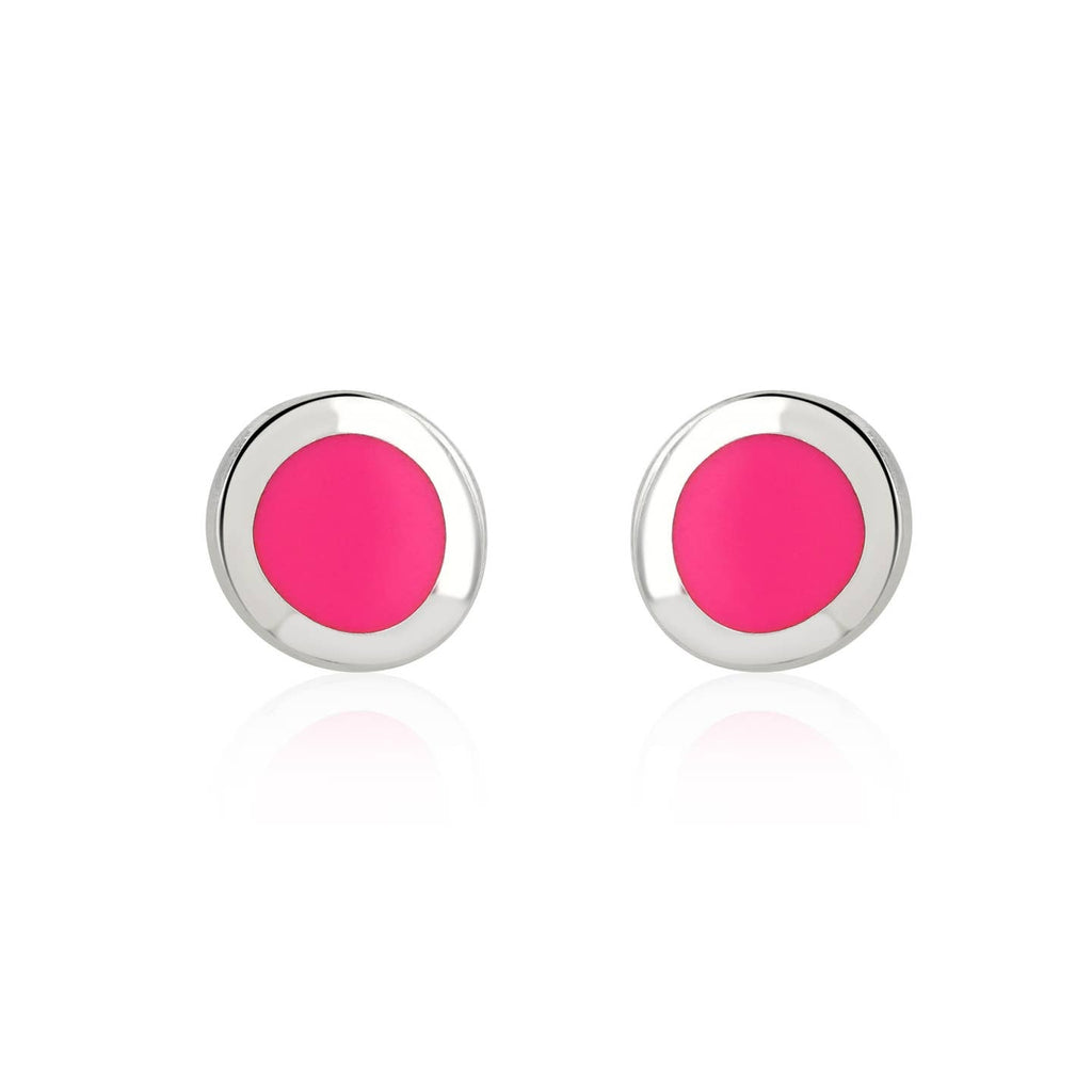 Bright Pink Enamel Studs