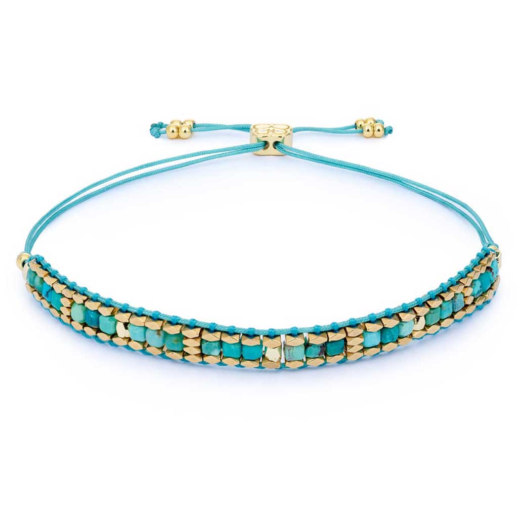 Anastasia Turquoise Howlite Gold Bracelet