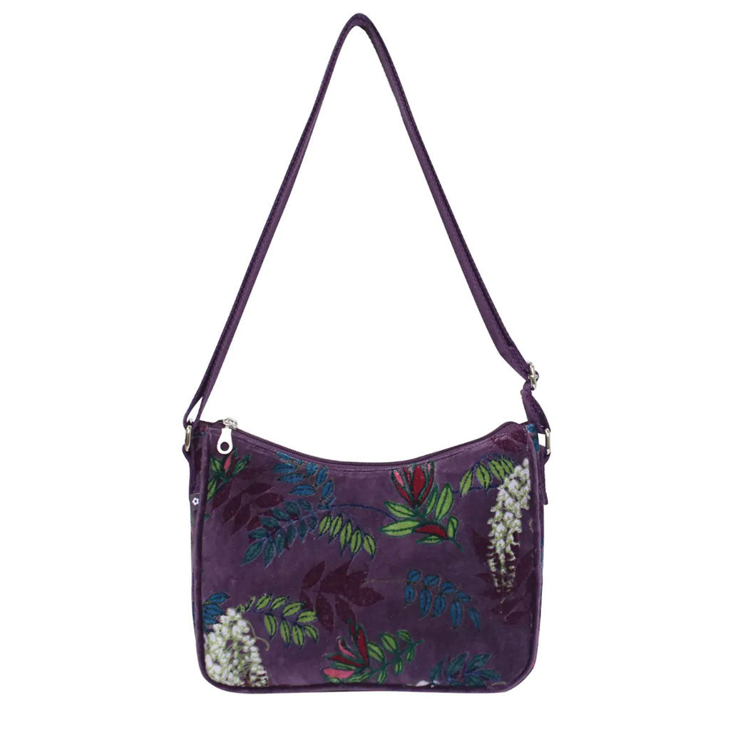 Emily-Tasche aus botanischem Samt, Aubergine