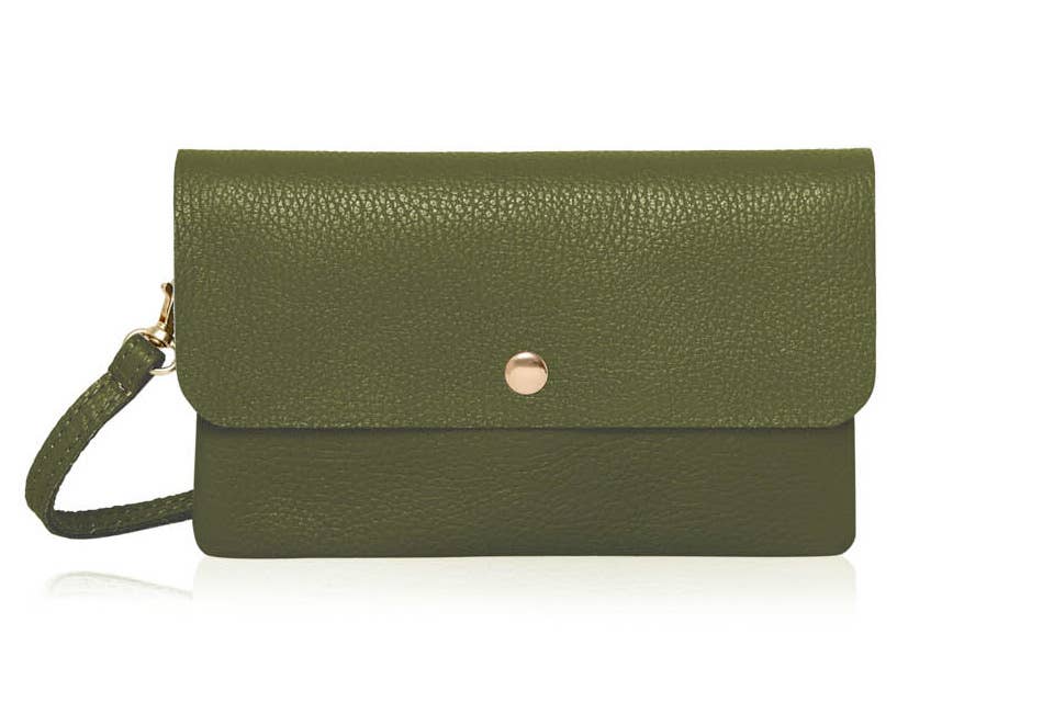 Italian Leather Classic Small Messenger Crossbody Bag