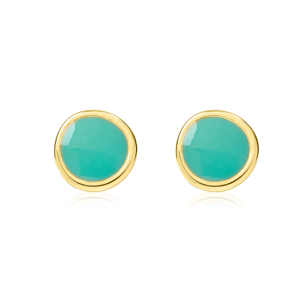 Gold Pebble Studs - Various Colours