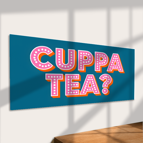 Cuppa Tea? Metal Sign – Fun Retro Kitchen Wall Decor