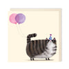 Grumpy Cat Balloons Greeting Card | Cat Birthday Card