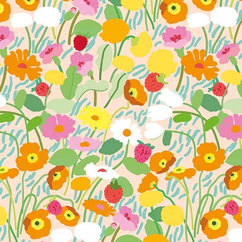 Wild flowers flat sheet wrap