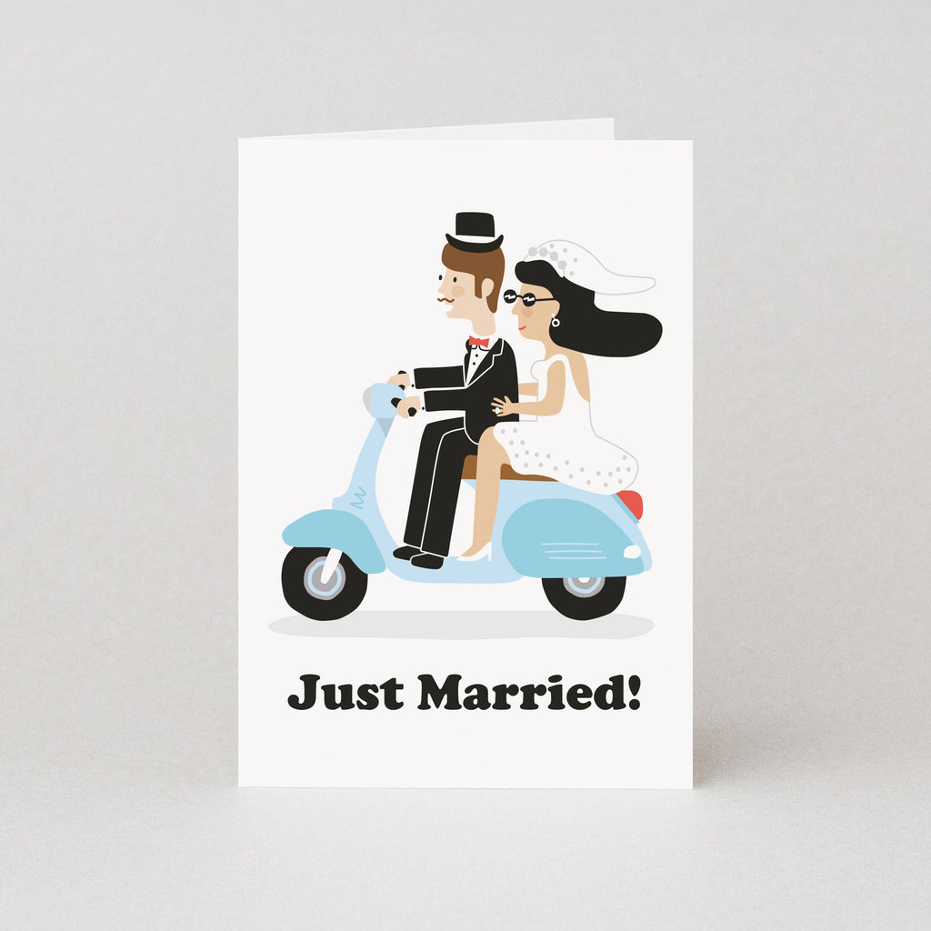 Just Married Card | Wedding Card | Scooter Wedding Card