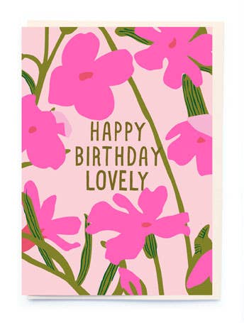 Wild Flowers Birthday Card - Special Pink Print