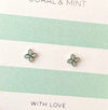 Geo Flower Studs - Mint Enamel