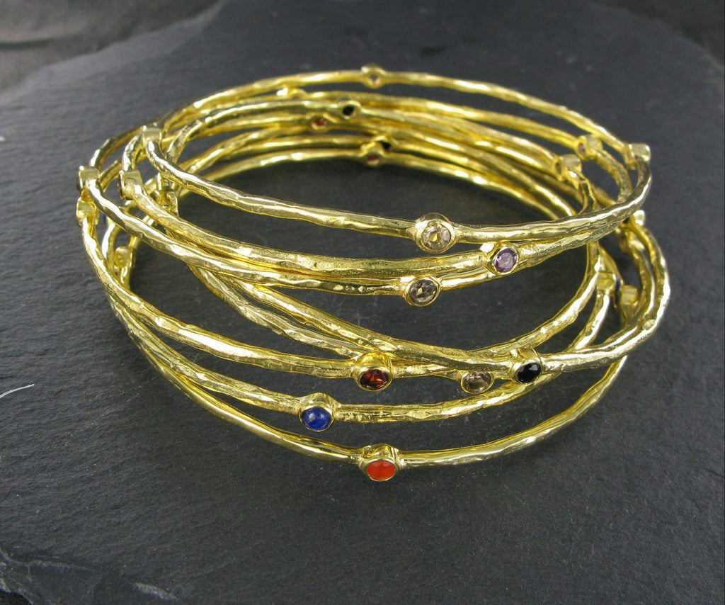 Fine Gold Plated Brass Stone Bangle