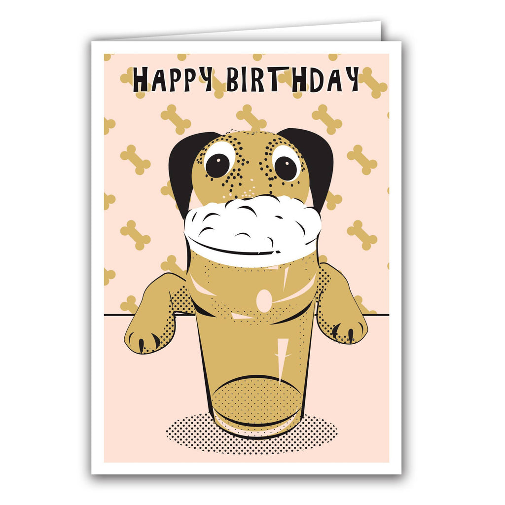 Happy Birthday 'Dog Pint' Card