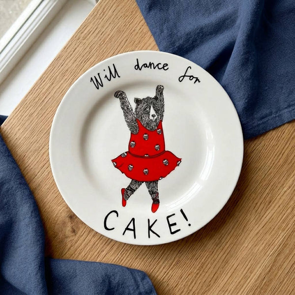 'Will dance for CAKE' Side Plate