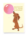 Dog bubble gum kid's birthday card