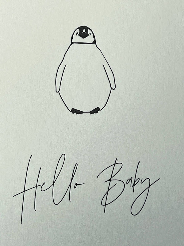 Hello Baby Penguin Card | New Baby Card