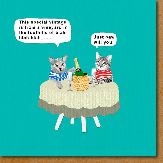 CAT005 ... Wine lover's Greeting Card