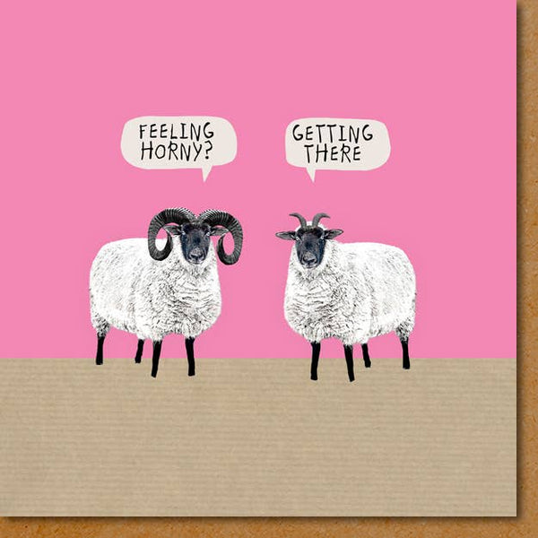 UW043 ... Funny Card, Feeling Horny ... Birthdays or love
