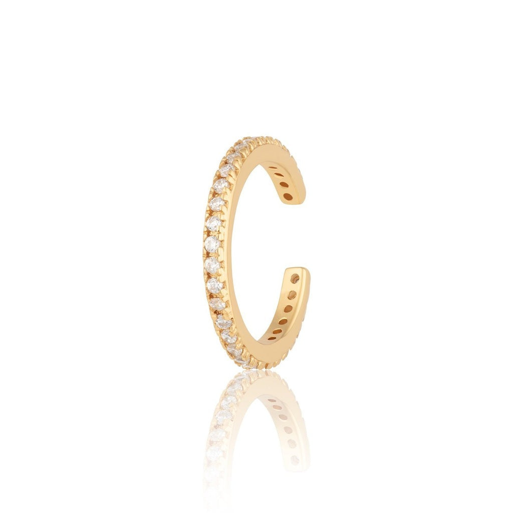 Slim Sparkling Single Ear Cuff Gold