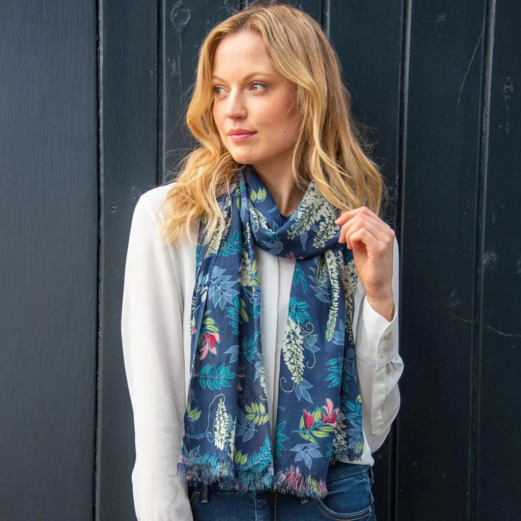 Botanical Scarf Navy