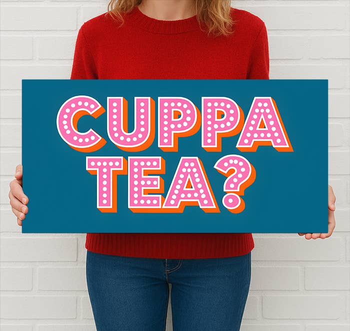 Cuppa Tea? Metal Sign – Fun Retro Kitchen Wall Decor