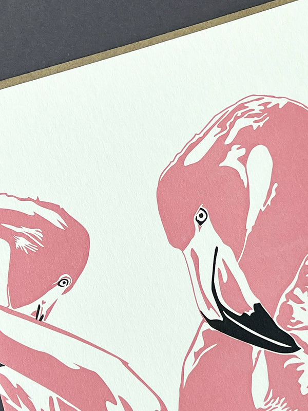 Flamingo Love Letterpress Card