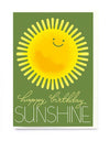 Sun on green birthday card