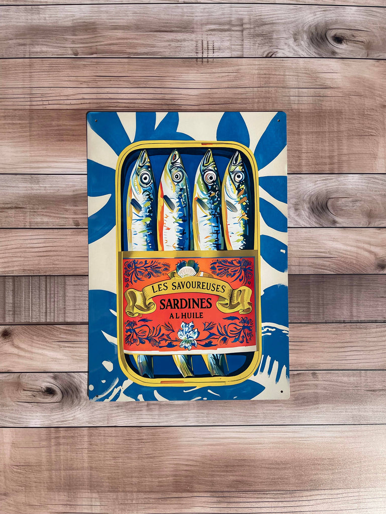 Sardine Can Illustration Kitchen Metal Sign Plaque