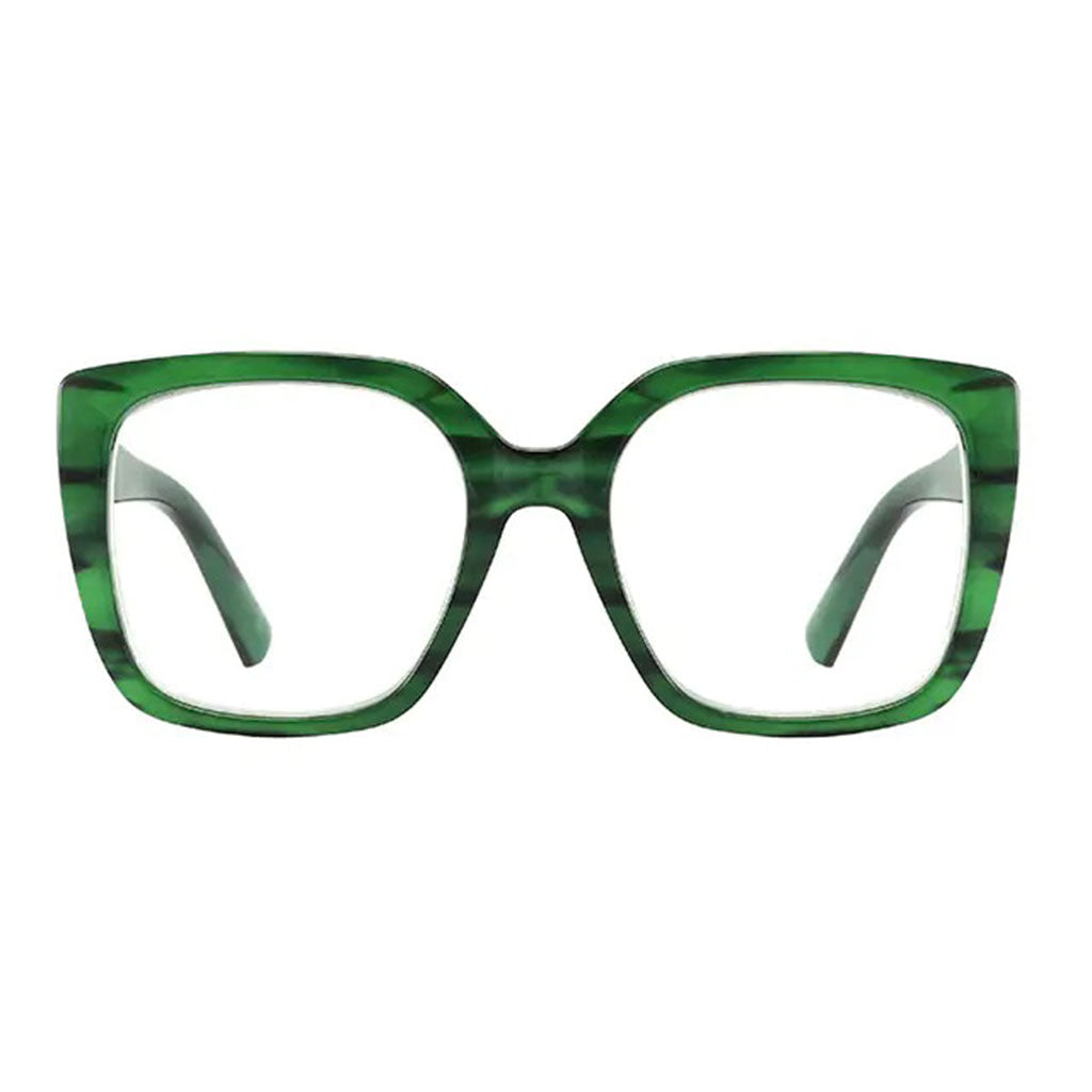 Deirdre Reading Glasses Green Marble