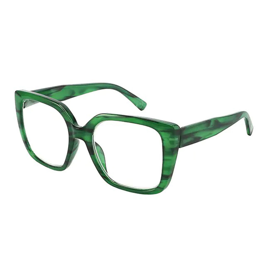 Deirdre Reading Glasses Green Marble