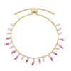 Heather Pink Tourmaline Mix Gold Bracelet