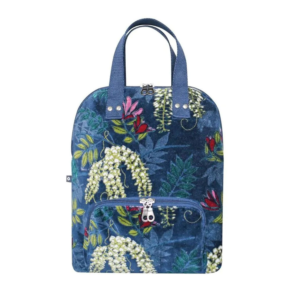 Botanical Velvet Alice Backpack Navy