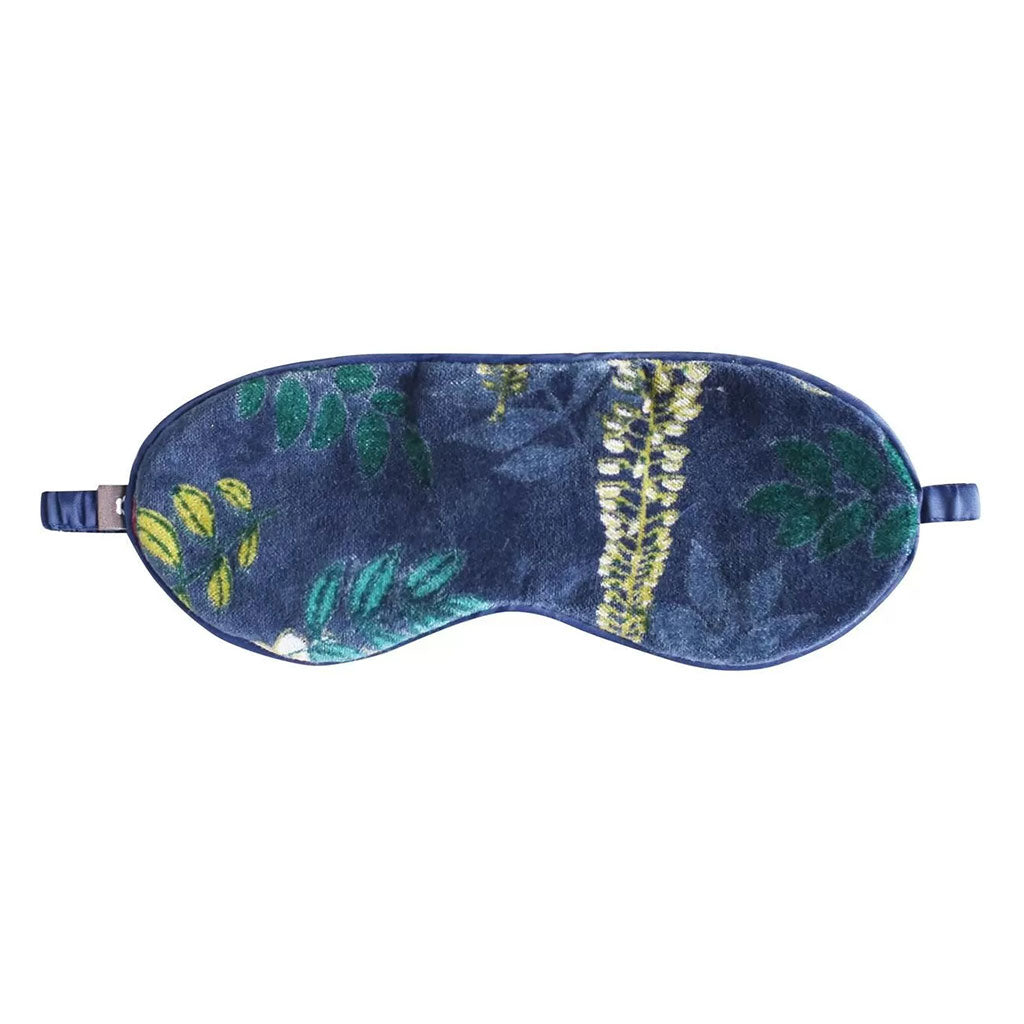 Printed Vellvet Eye Mask Navy