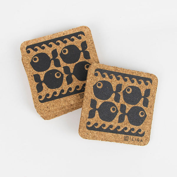 Hornsea Square Coaster Set - Fish