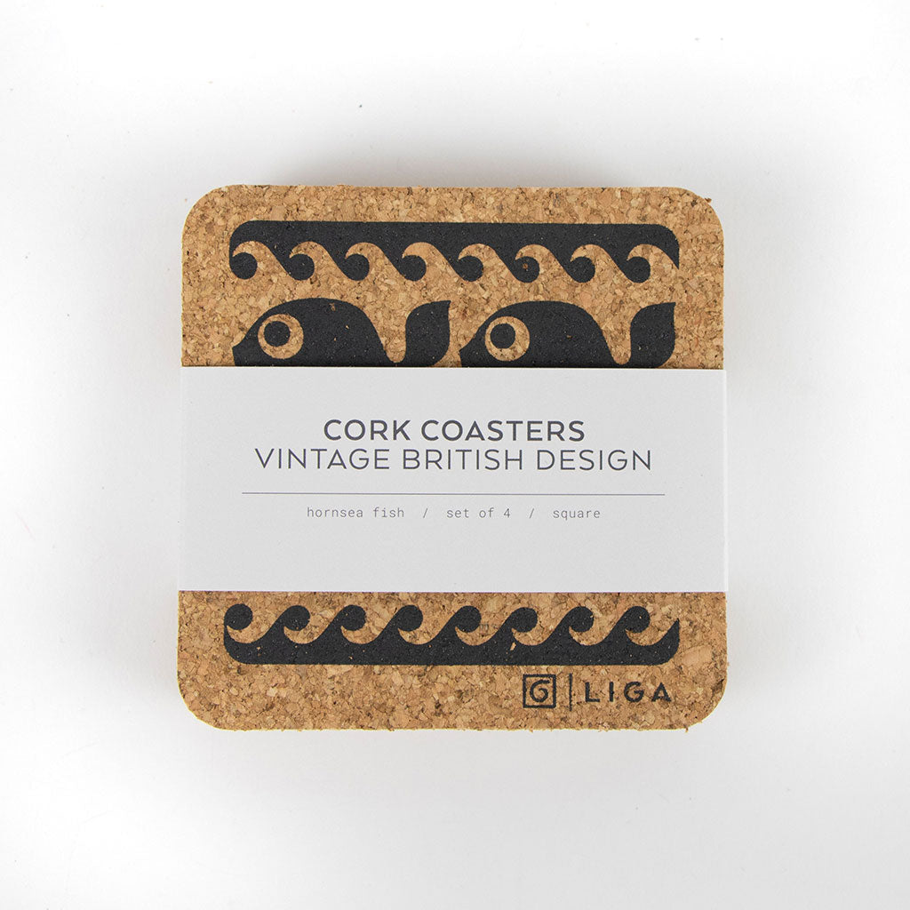 Hornsea Square Coaster Set - Fish