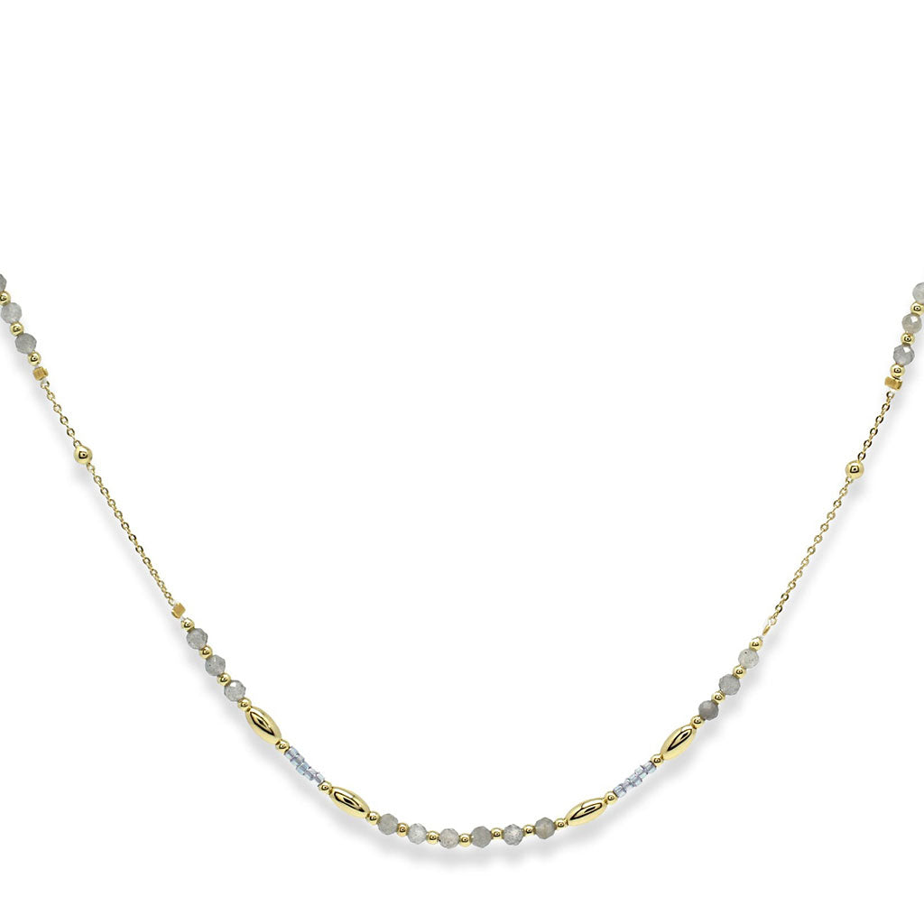 Horus Labradorite Gemstone Gold Necklace
