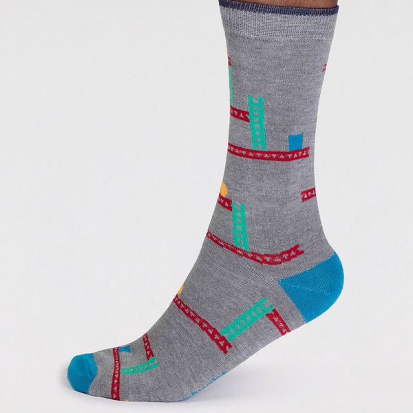 Lucas Bamboo Arcade Socken Grau Marle