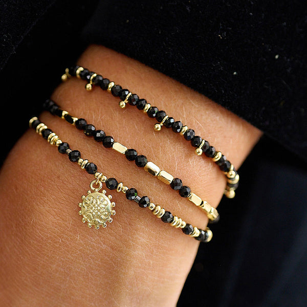 Bracelet Inspiration en or et spinelle noir