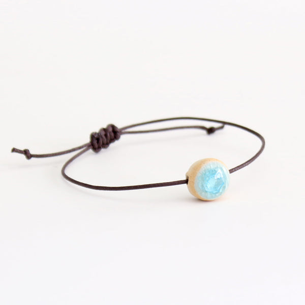Recycled Gin Bottle Aqua Bracelet