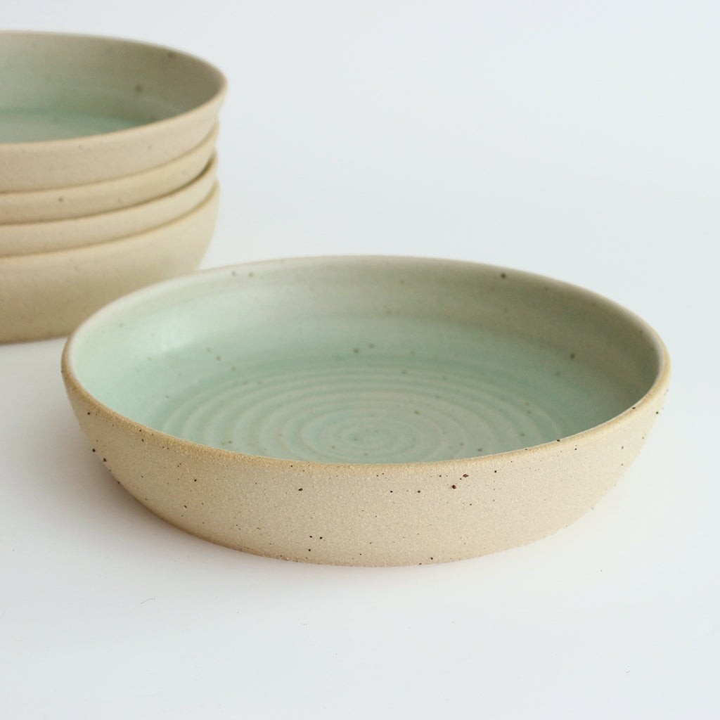 Série Stone de bol à pâtes vert menthe par Habulous Ceramics