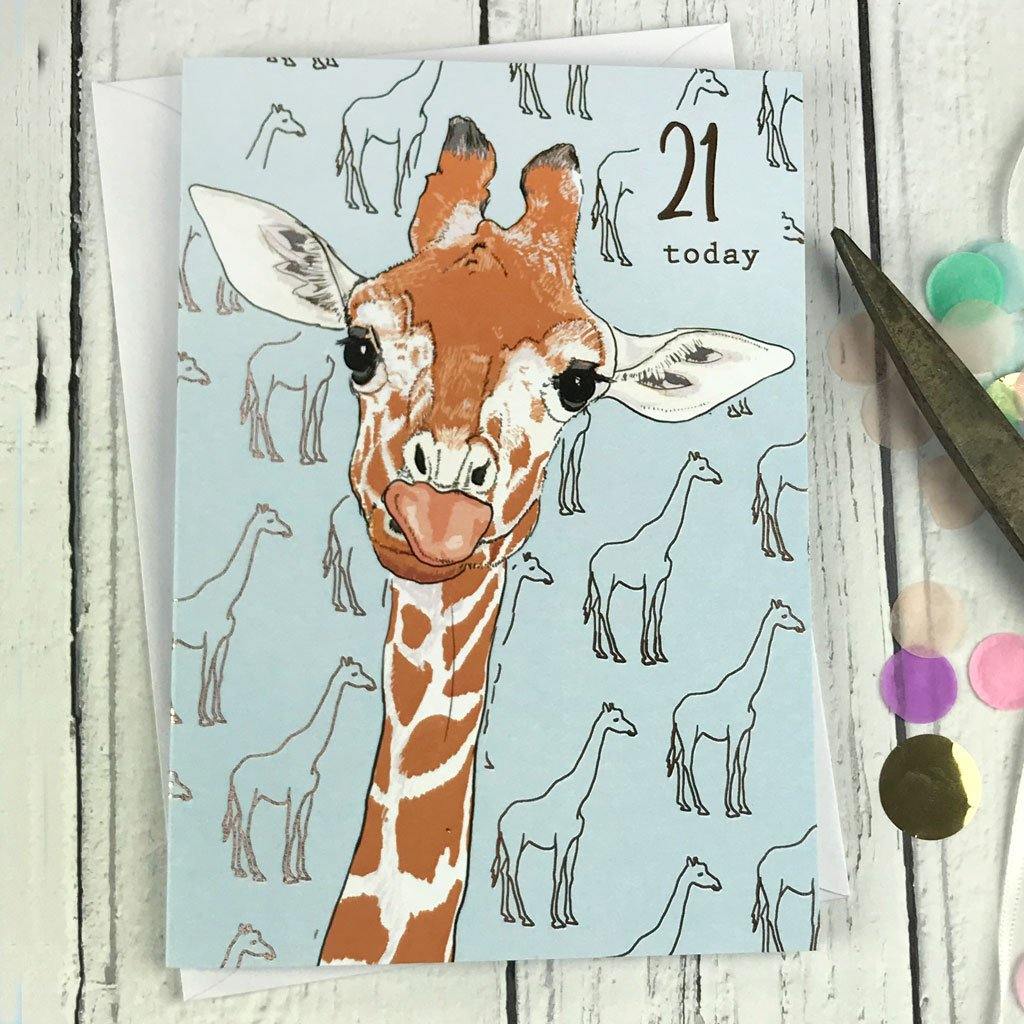 21 Today Giraffe Card - Insideout