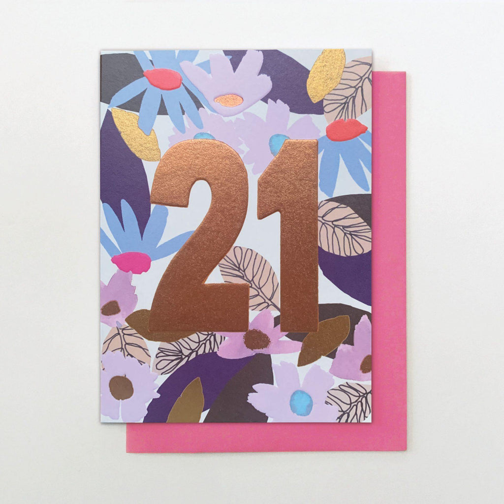 21st Birthday Flowers Card - Insideout