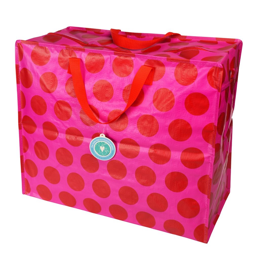 Red On Pink Spotlight Jumbo Storage Bag