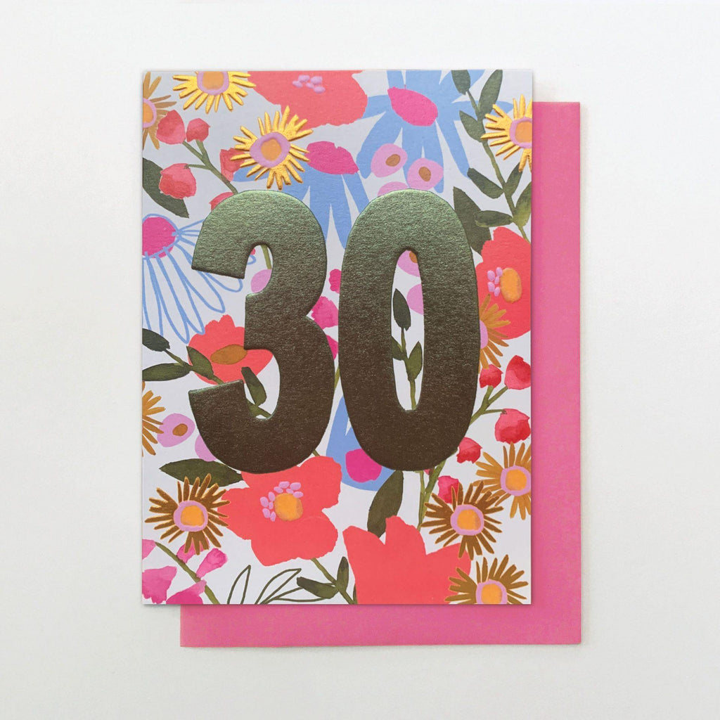 30th Birthday Flowers Card - Insideout