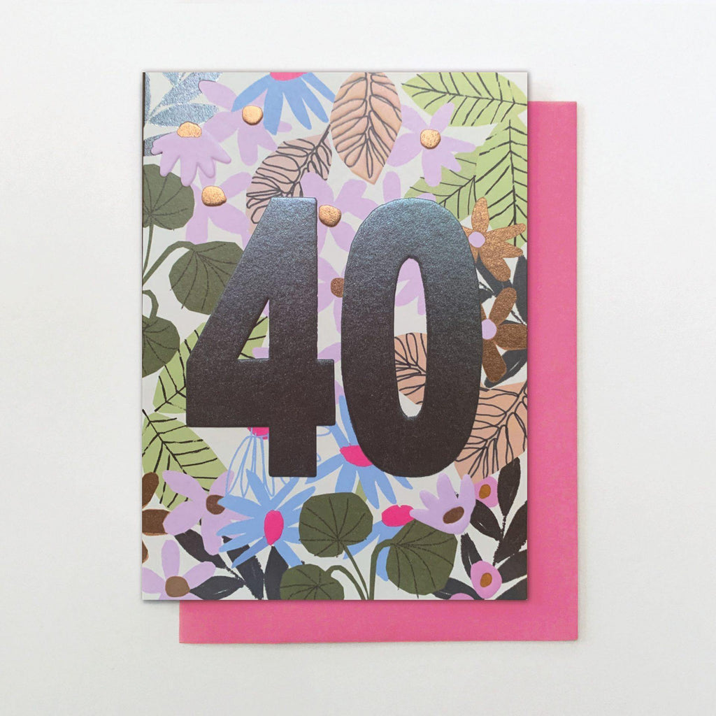 40th Birthday Plants Card - Insideout