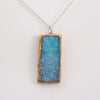 Turquoise Blue Lagoon Large Drop Sterling Silver Pendant - Habulous