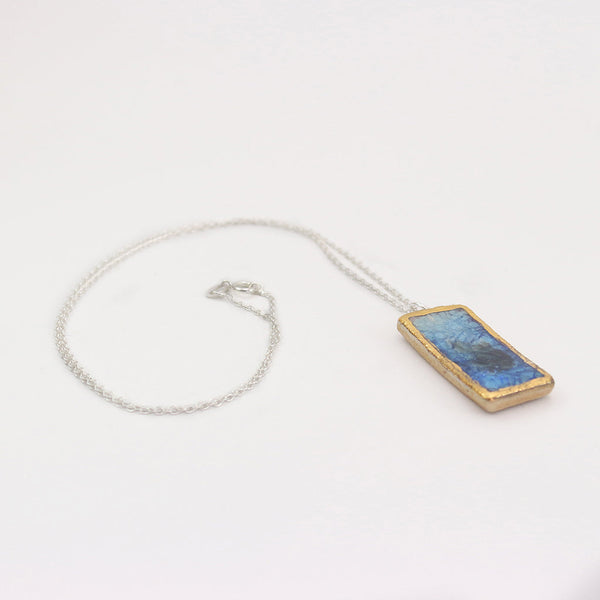 Blue Reef Large Drop Sterling Silver Pendant - Habulous