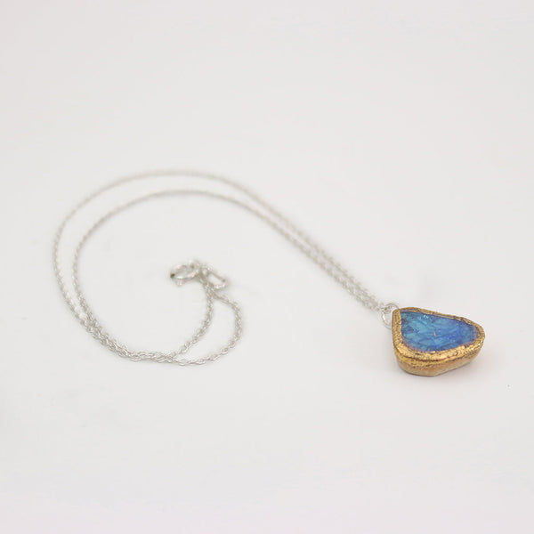 Turquoise Blue Lagoon Teardrop Sterling Silver Pendant By Habulous