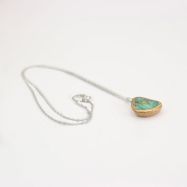 Emerald Reef Teardrop Sterling Silver Pendant By Habulous