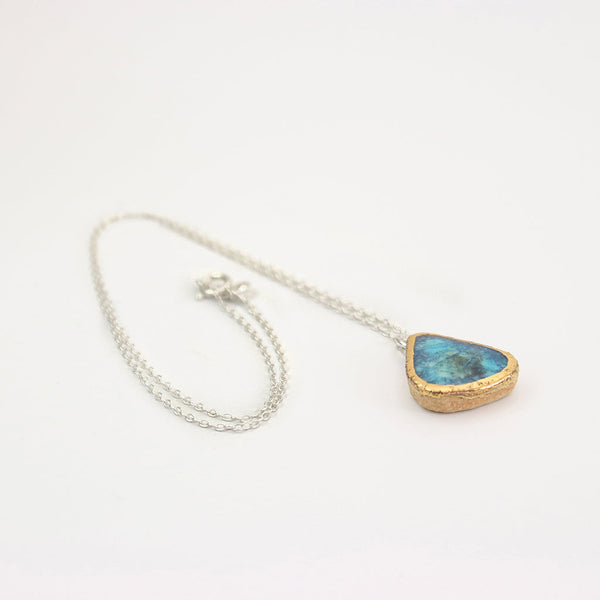 Turquoise Reef Teardrop Sterling Silver Pendant By Habulous