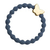Bracelet élastique bleu papillon doré sur colombe