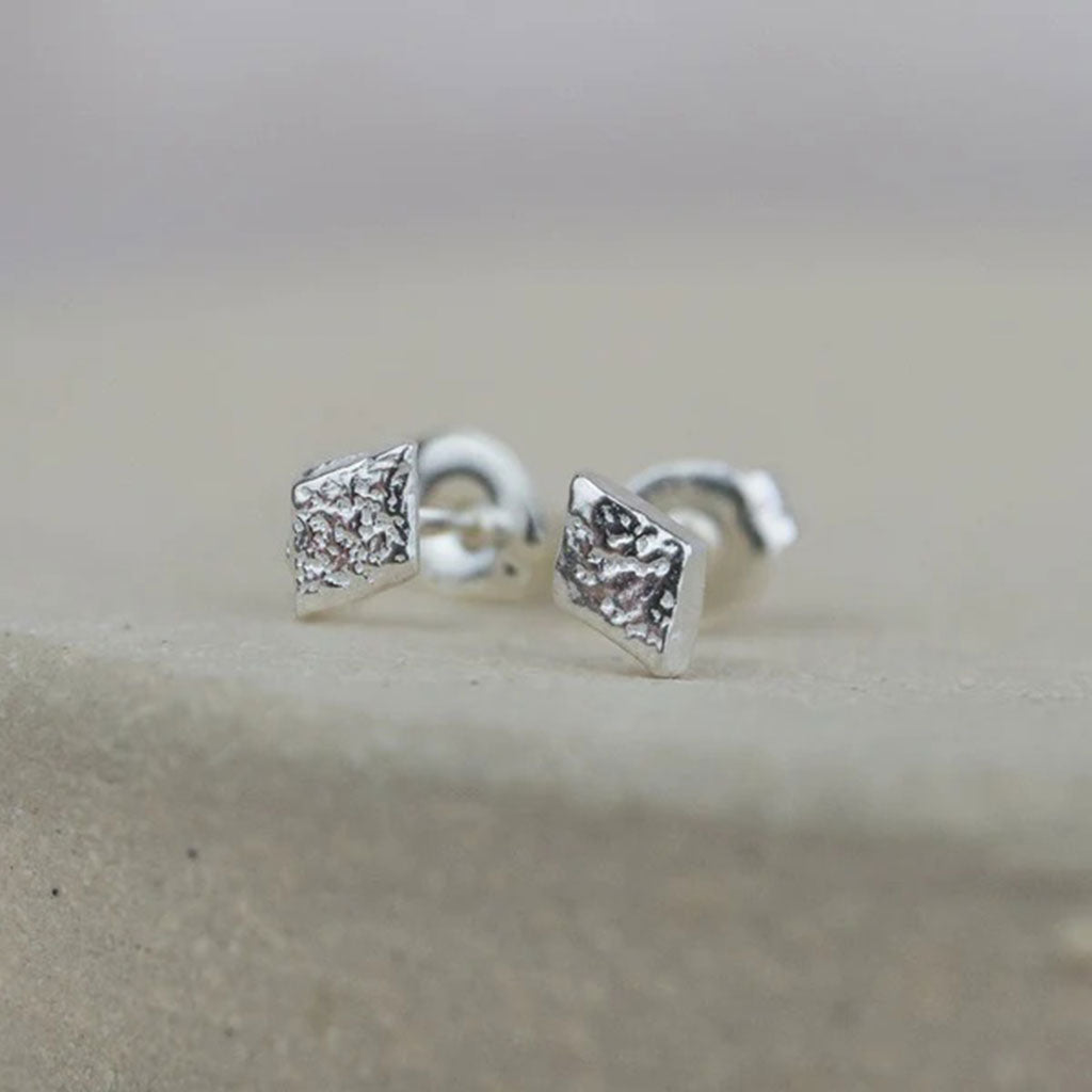 Sterling Silver Mini Diamond Stud Earrings