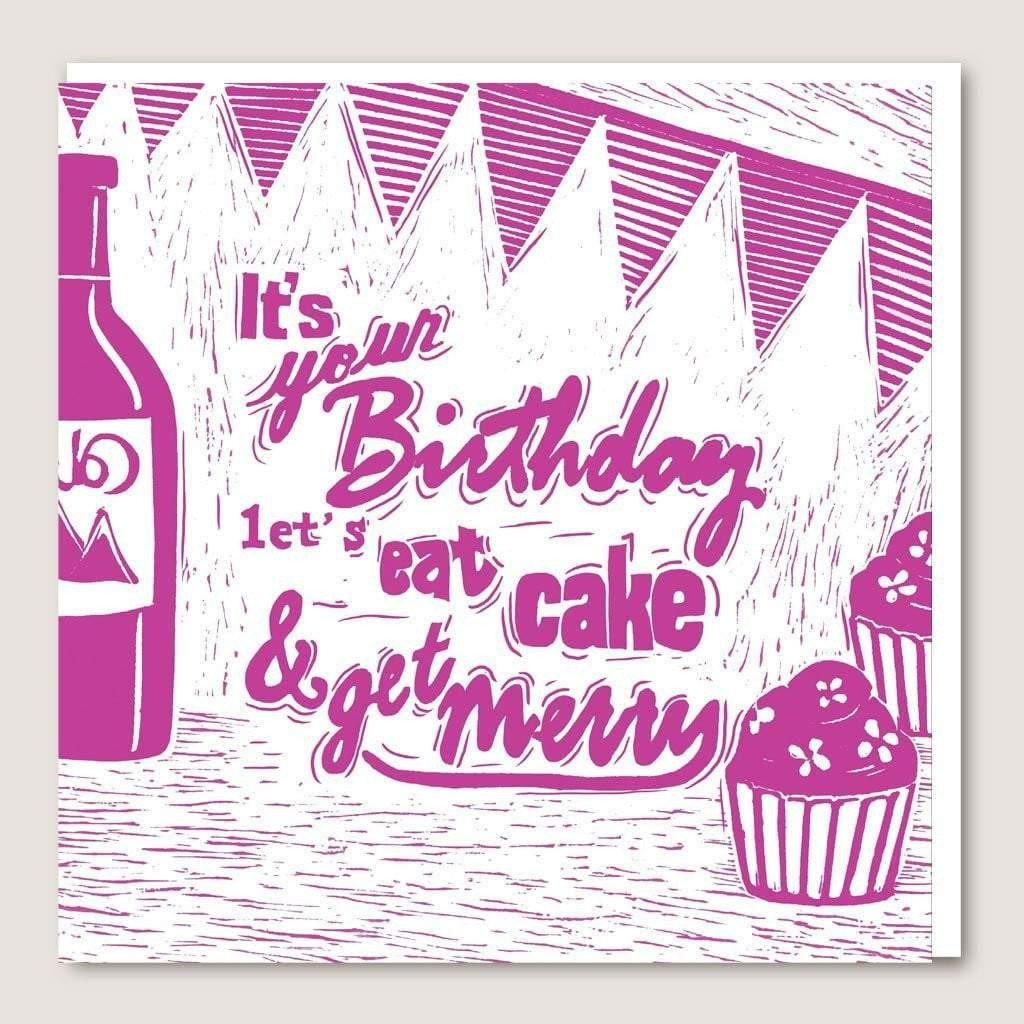 ACUW08 Eat Cake And Get Merry Card - Insideout